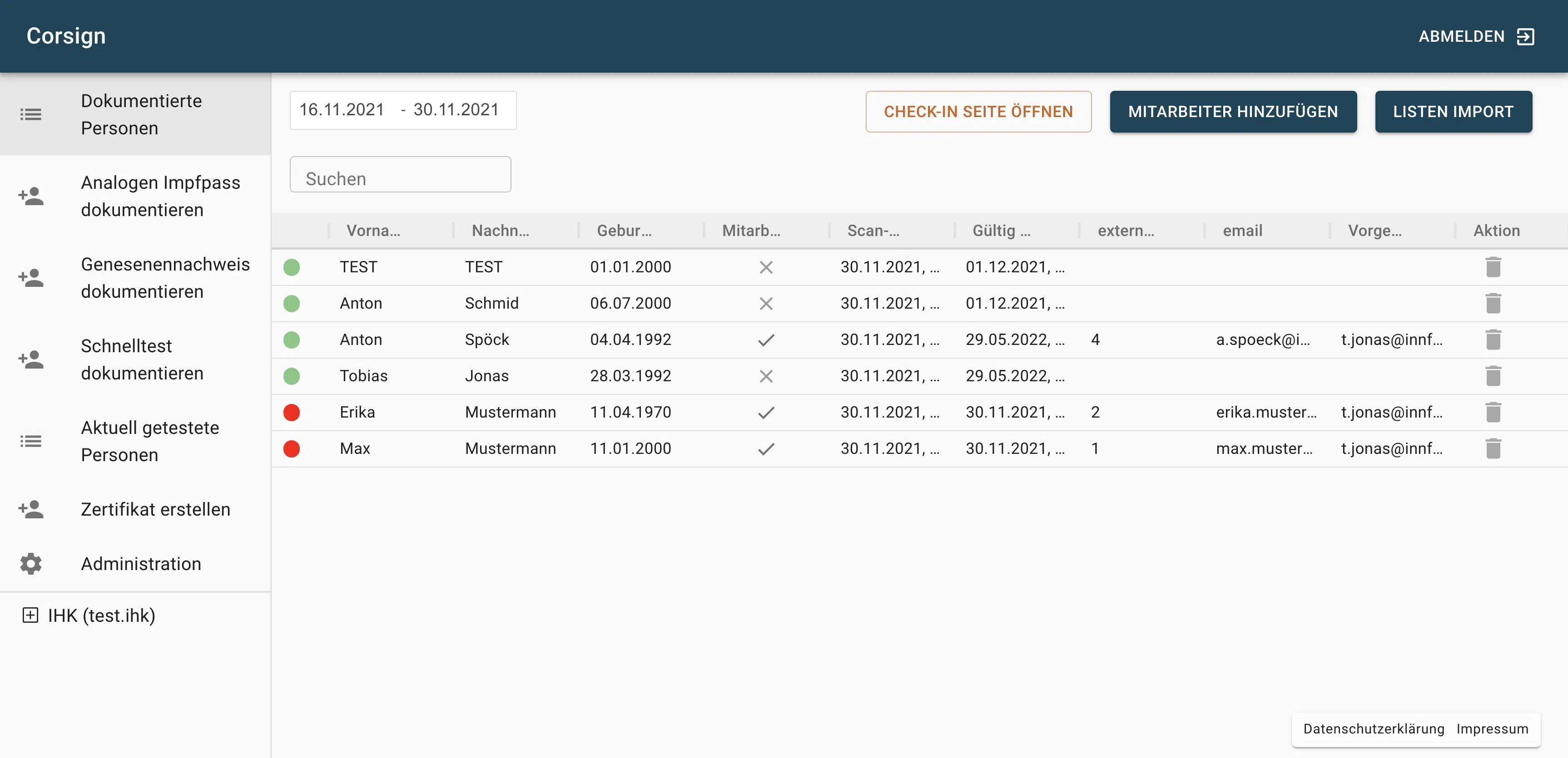 Software for Workplace COVID-19 Testing and 3G Compliance
