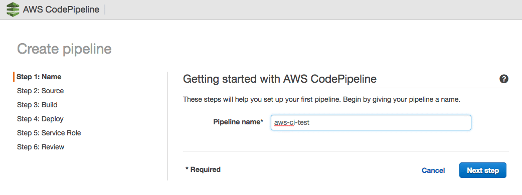AWS CodePipeline anlegen
